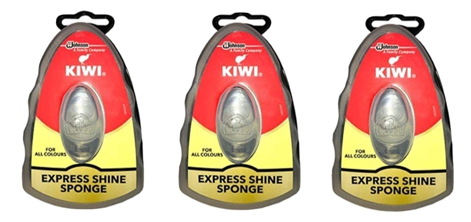 Kiwi Express Shoe Shine Sponge, Neutral, 0.2 Fl Oz (Pack of 3)