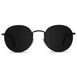 WearMe Pro - Reflective Lens Round Trendy Sunglasses (Gold Frame/Black Lens, 51)