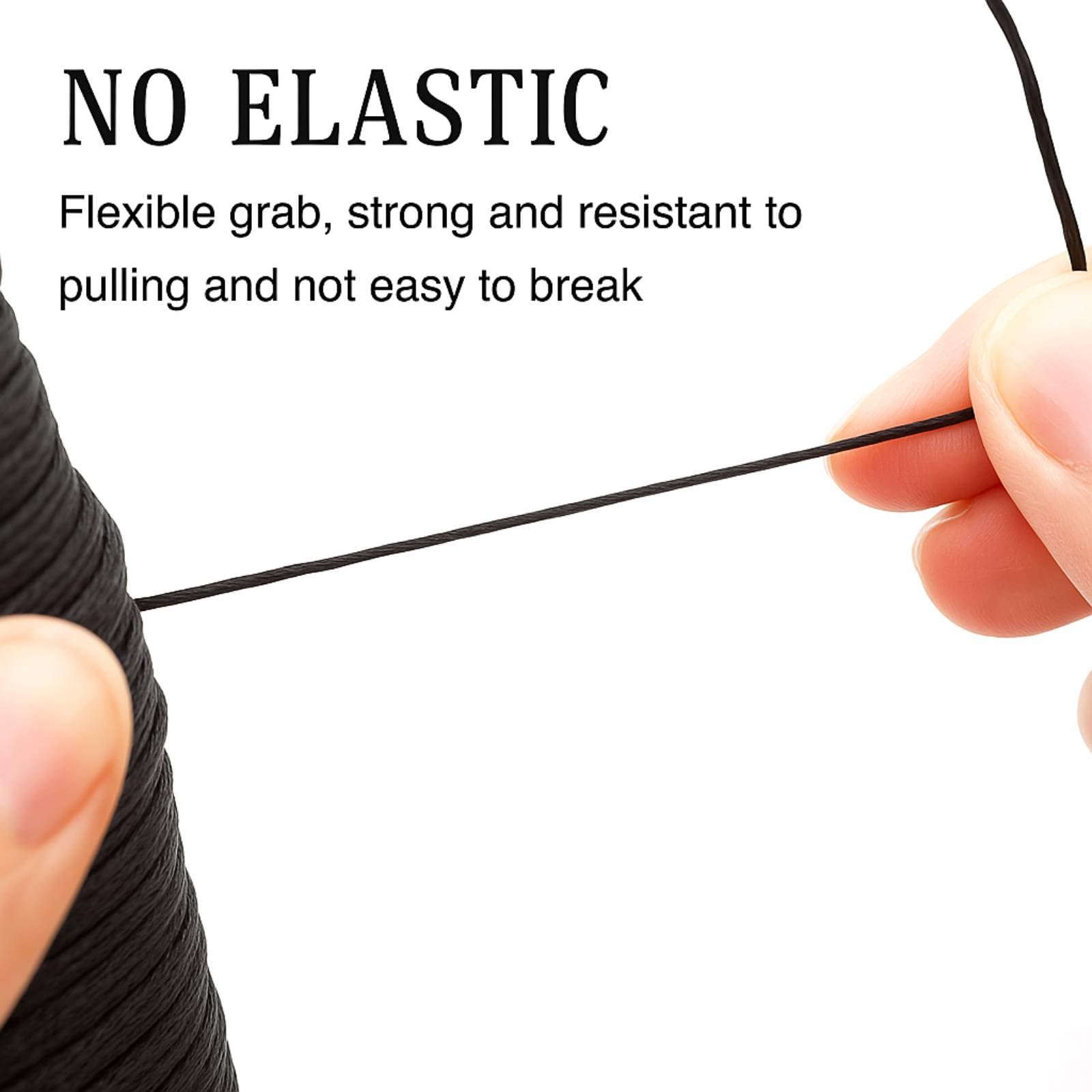 Anwyll 1.5MM Black Nylon String - 110Yards Wind Chime String Weather Resistant Nylon Cord Black Nylon Bracelets String Beading Thread Macrame Trim Cord for Necklace Jewelry Making Craft Halloween