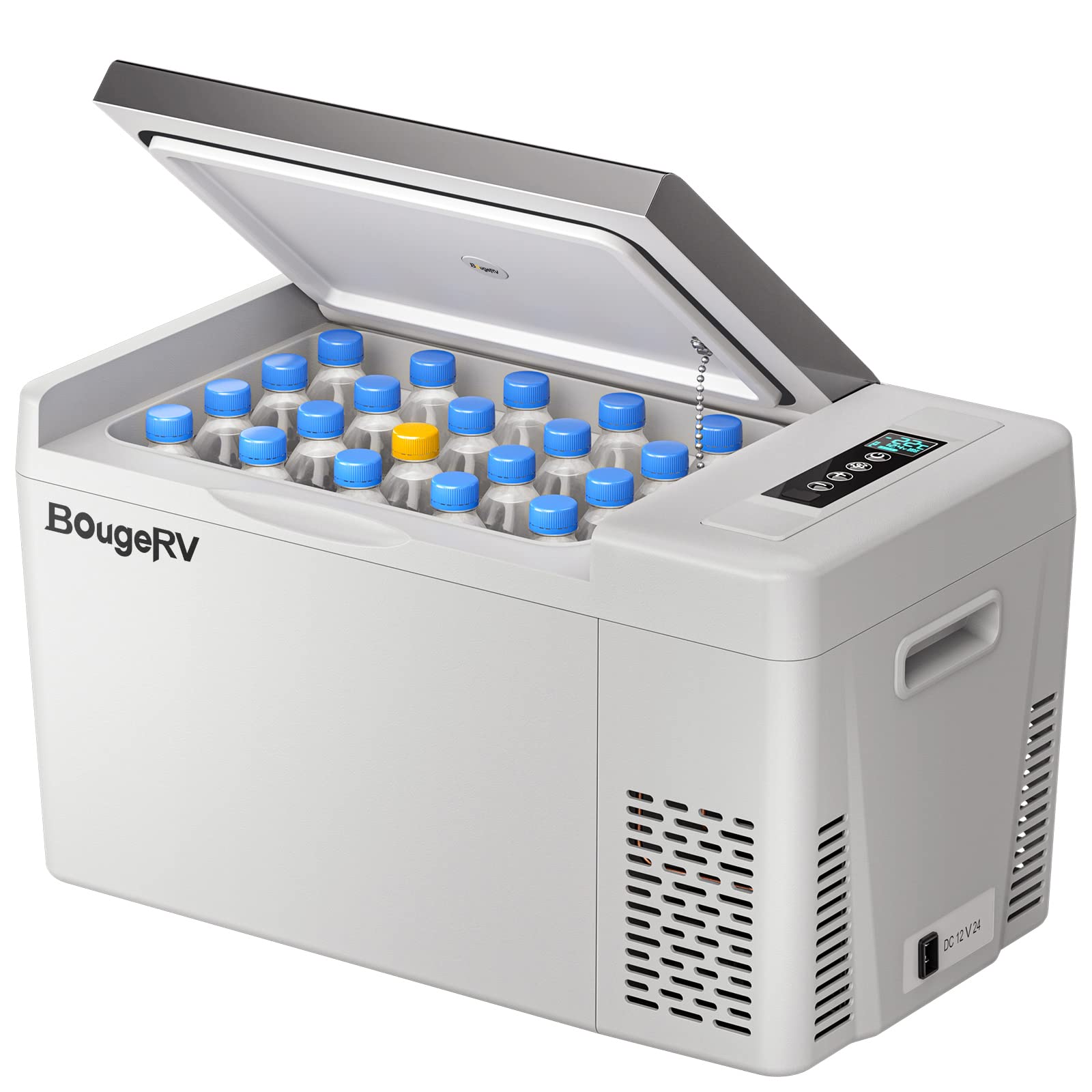 BougeRV 12 Volt Refrigerator 12V Car Fridge 23 Quart Portable Freezer Compressor Cooler 12/24V DC 110~240 Volt AC for Truck Van RV Camper SUV Travel Camping Road Trips Tailgating -8~50