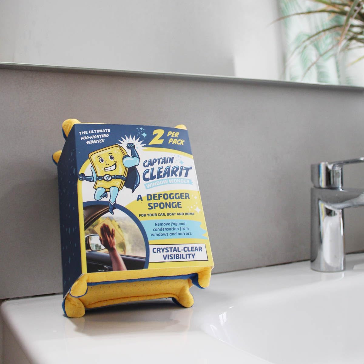 Sponge - Window Cleaner Tool for Car Windshield, Mirrors, Glass - Non-Scratch, Super Absorbent Window Cleaning Sponges - Car Cleaning Supplies 2-Pack - 6 X 4.5 X 2 in