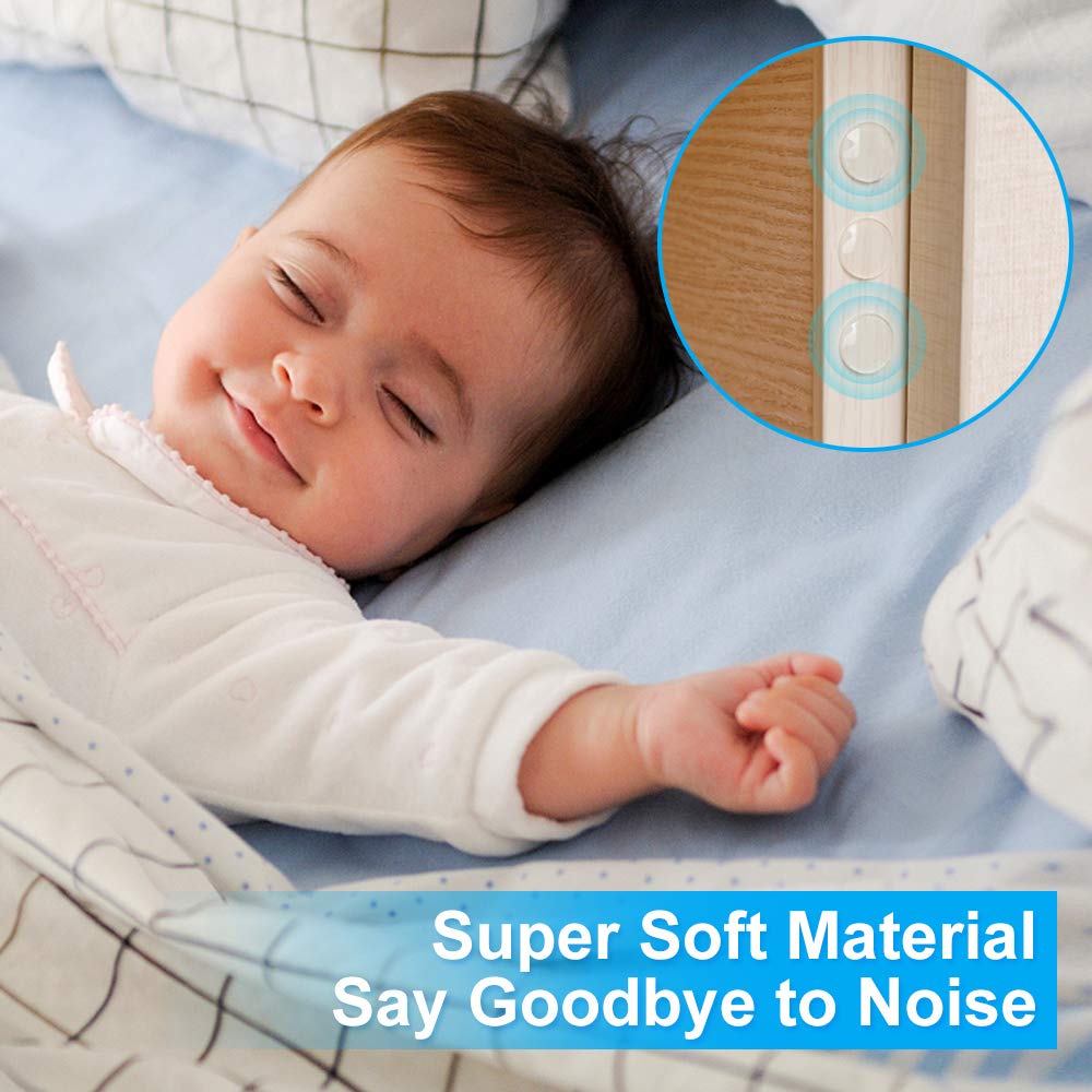 200PCS Cabinet Bumpers Clear Rubber Bumpers Self Adhesive, Soft Close Cabinet Door Bumper Dots, Sound Dampening Cupboard Door Bumpers Pads for Kitchen Drawers, Picture Frames, Furniture