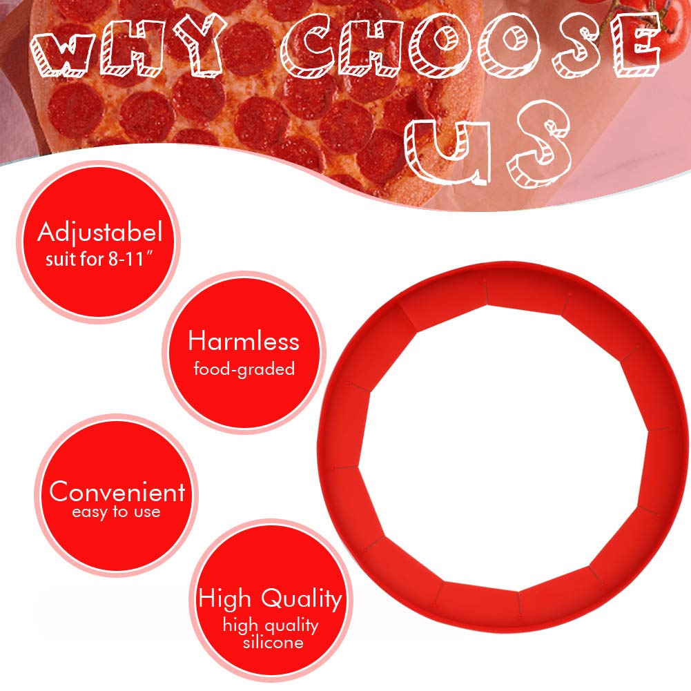 Antenda Adjustable Silicone Pie Crust Shields - Baking Protectors Cover Ring Fits 8-11.4 Inch Pies