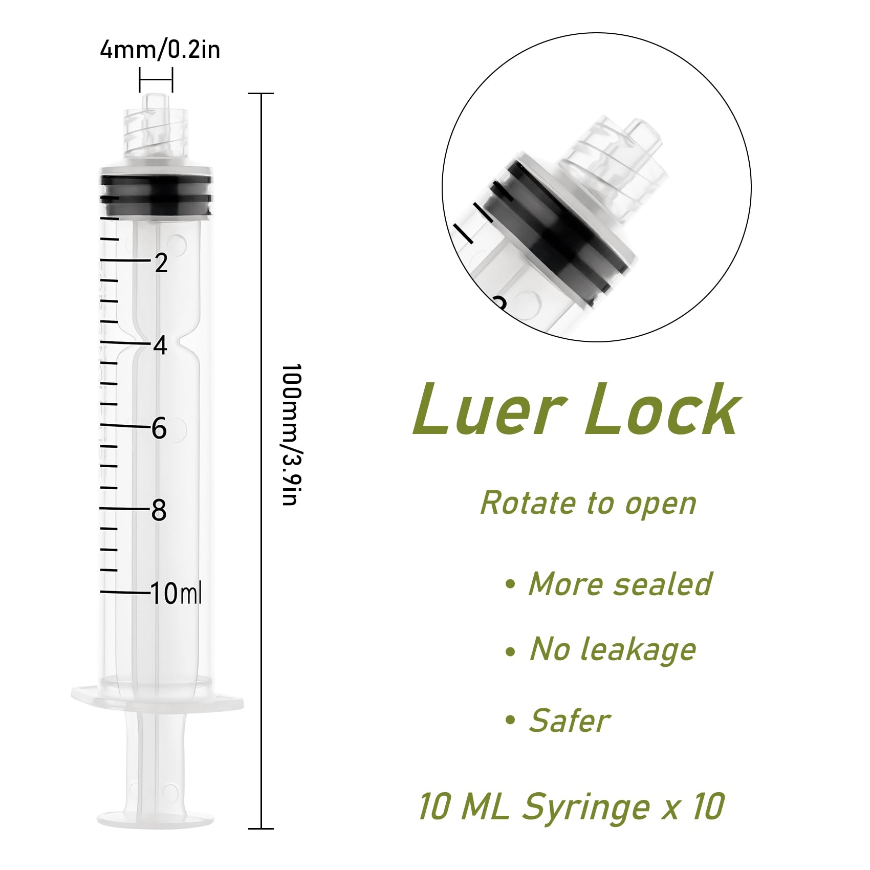 10ml Glue Applicator Syringe with 14G 16G 18G Blunt Tip Needle and Cap, Suitable for Ink, Epoxy, Woodworking, Craft, Liquid Dispensing
