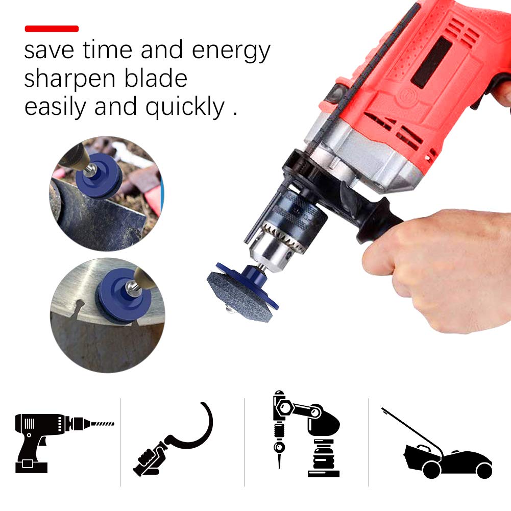 Crafts Man Lawn Mower Blade Sharpener for Any Power Hand Drill by (5 Packs Blue)