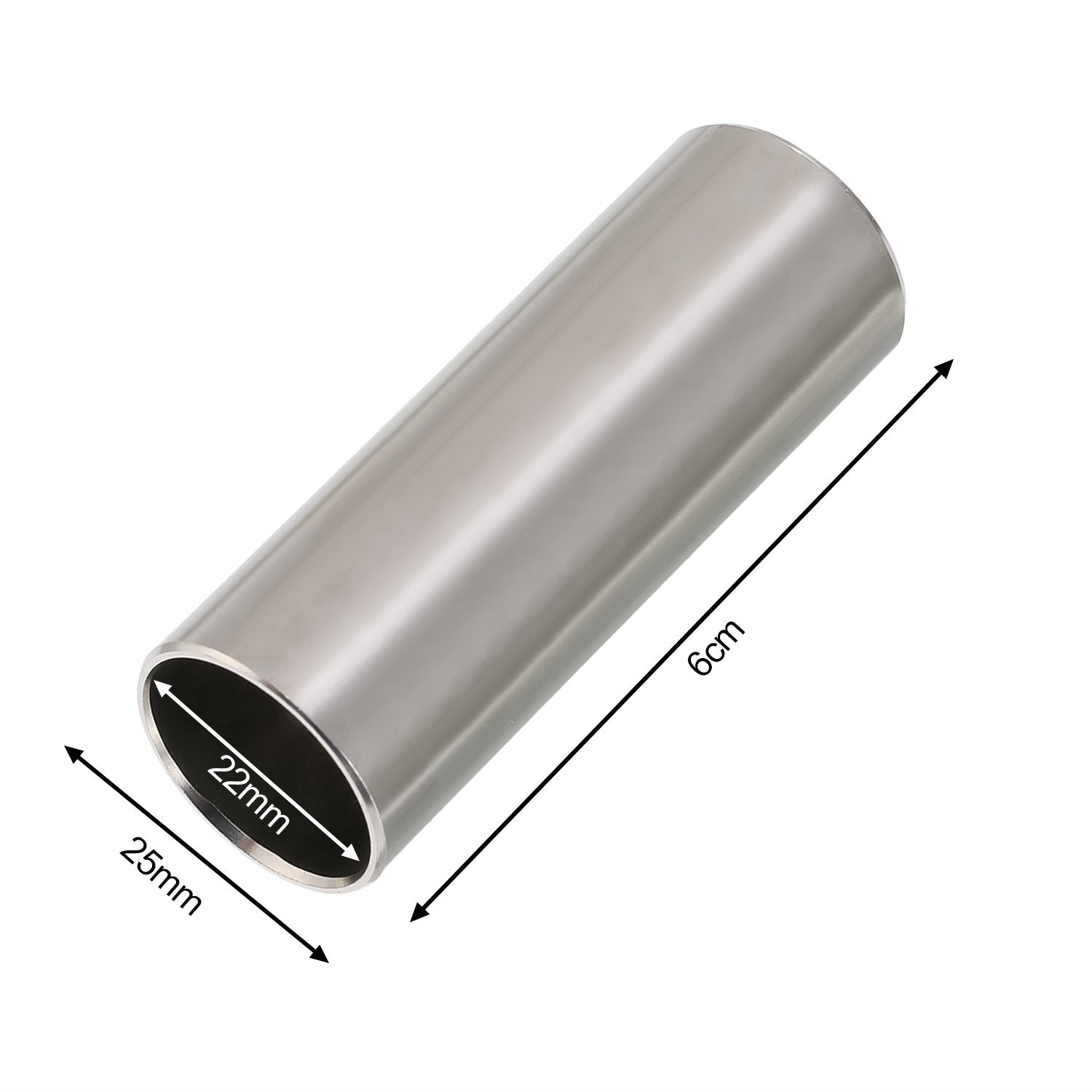 2 Pieces Glass Slide and Stainless Steel Slide in Box for Guitar, Bass, Medium (6 cm)