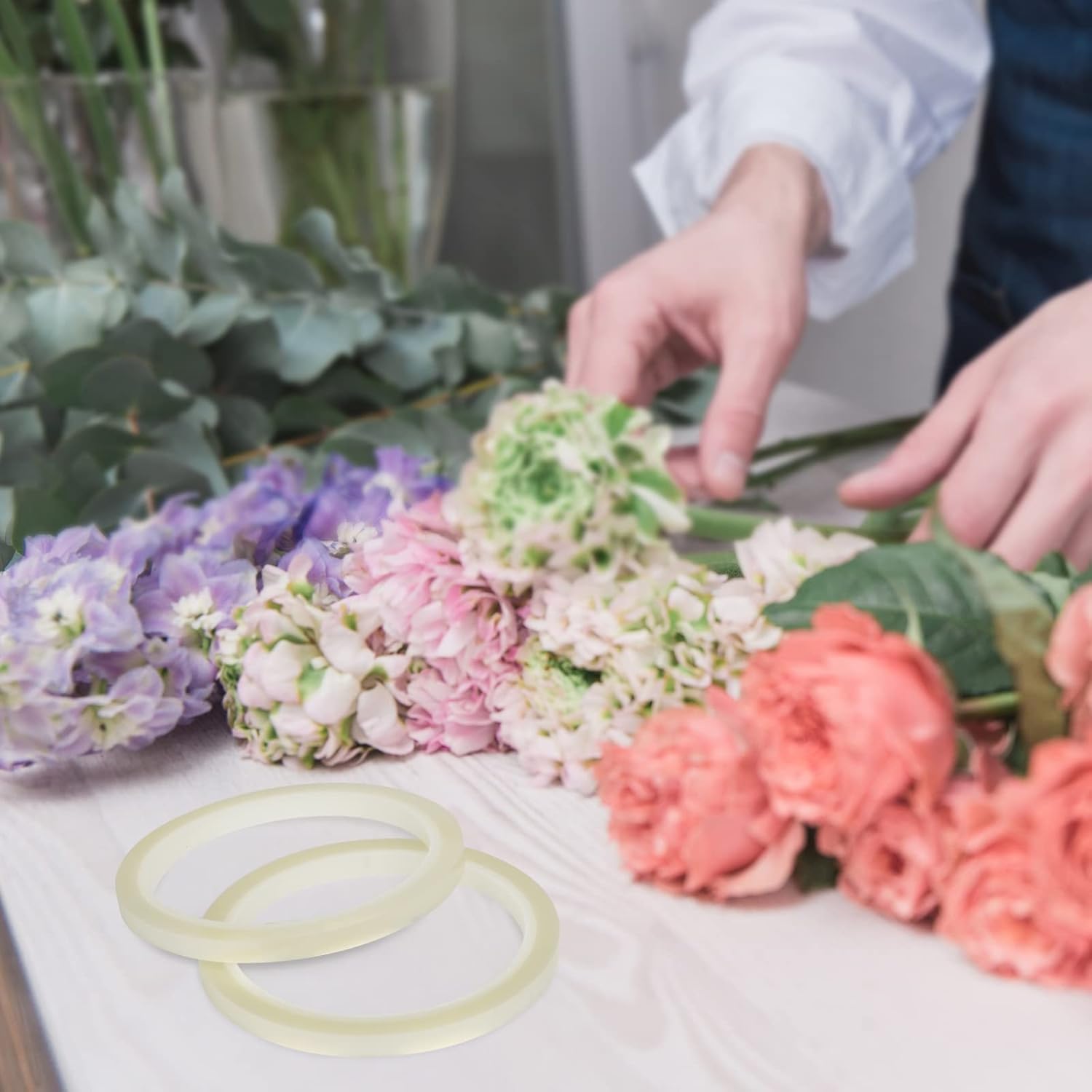 ARIFLOR 2Packs Clear Floral Tape - 1/4" Wide Floral Vase Tape, Clear Waterproof Floral Tape for Fresh Flower Bouquets and Flower Arrangements Crafts (0.25inch*2Packs)