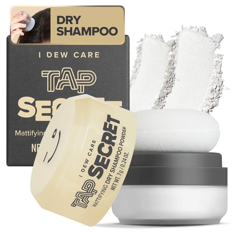 I DEW CARE Tap Secret Trockenshampoo-Puder mit Biotin - Tap Secret Original | Stärkend & Volumenverleihend, Nachfüllbar, Reisegröße, Nicht-Aerosol, Brunette, Koreanischer Ginseng, Trockenshampoo für Frauen, 7 g