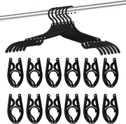 12 PCS Travel Hangers Cruise Ship Essentials Portable Folding Clothes Hangers Travel Accessories Foldable Clothes Drying Rack (Black)