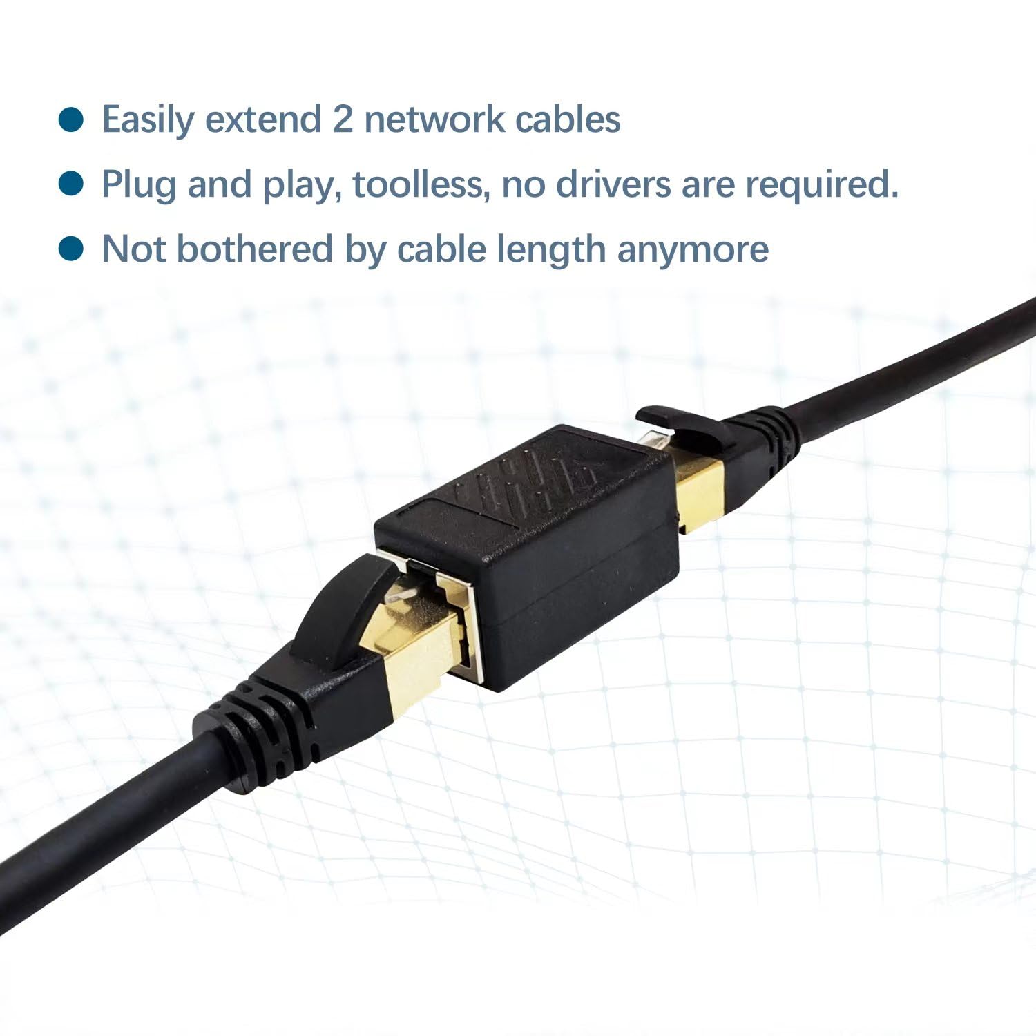 EZYUMM 3 Pack Ethernet Coupler, Premium Gold Plated Ethernet Extender, RJ45 Coupler Female to Female for Cat7/ Cat6/ Cat5/ Cat5e Network Cable