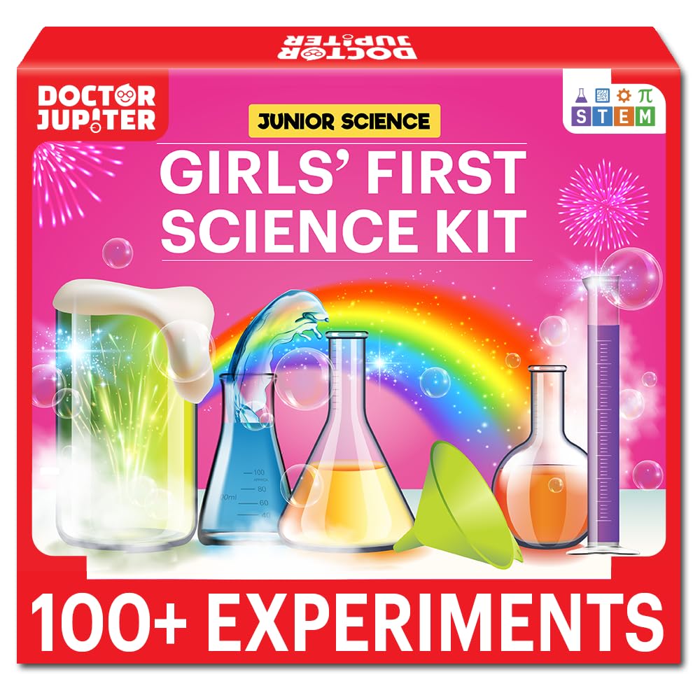 Doctor Jupiter Girls First Science Experiment Kit for Kids Ages 4-5-6-7-8| Birthday Gift Ideas for 4-8 Year Old Girls| STEM Learning & Educational Toys