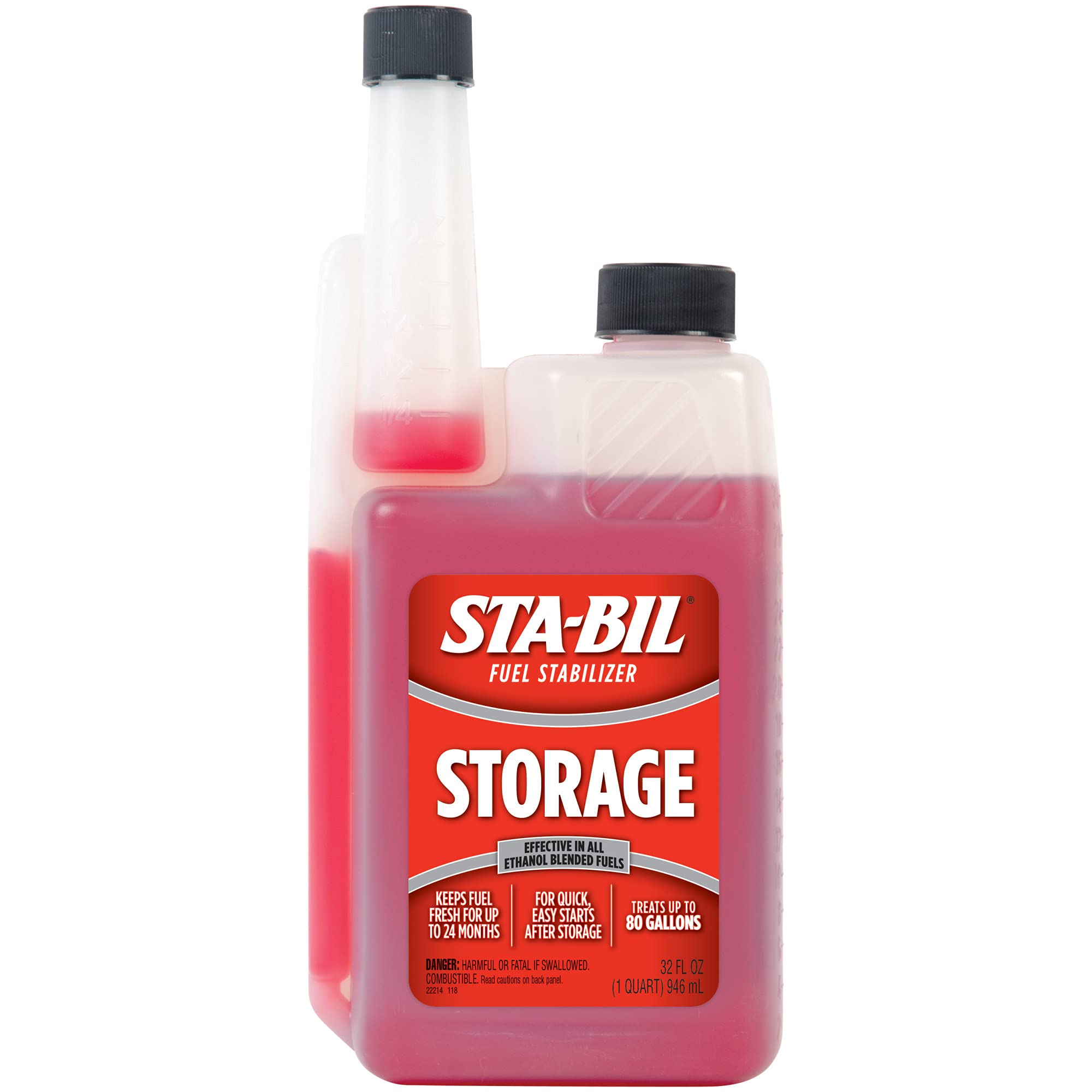 STA-BIL Storage Kraftstoffstabilisator | Hält Kraftstoff 24 Monate lang frisch, verhindert Korrosion, Benzinbehandlung Kraftstoffadditiv, das das Kraftstoffsystem schützt, Benzinstabilisator für die Kraftstofflagerung, 946 ml.