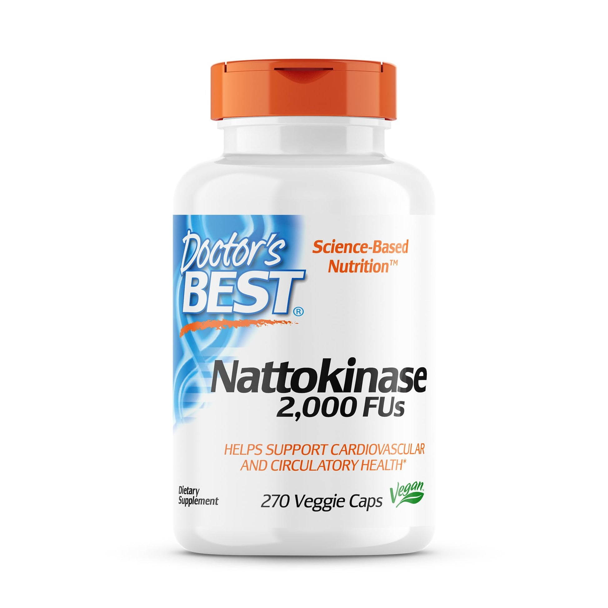 Doctor's Best Nattokinase - 2, 000 FU of Enzyme, Supports Heart Health & Circulatory & Normal Blood Flow, Non-GMO, Gluten Free, Vegan, 90 VC (DRB-00125)