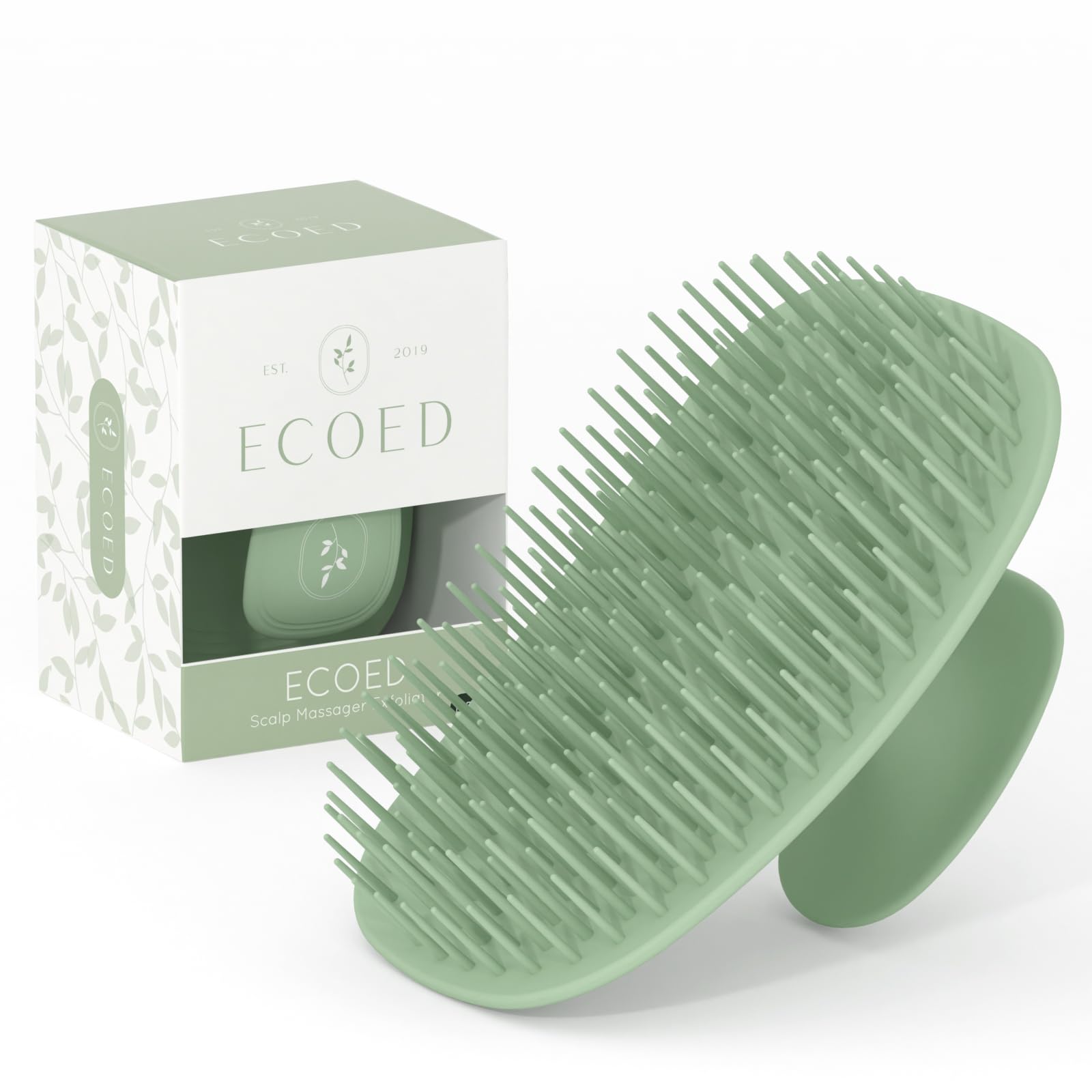 ecoed Scalp Massager Shampoo Brush,Scalp Scrubber for Dandruff Removal, Scalp Care Hair Brush Wet & Dry detangler for Men and Women.Suitable for Short Medium Hair(Green)