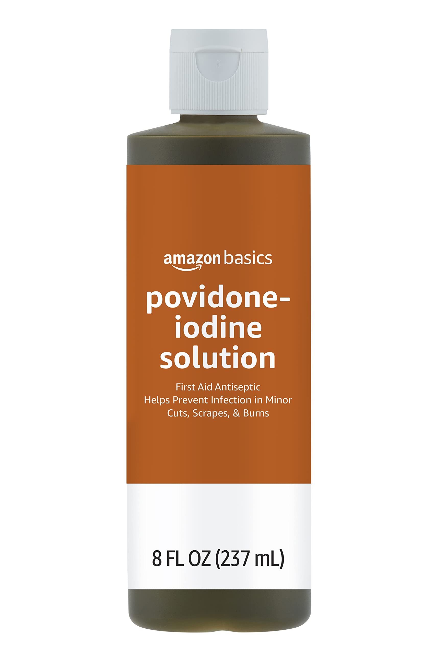 Amazon Basics First Aid Antiseptic, 10% Povidone Iodine Solution, 8 Fluid Ounces (Previously Solimo)