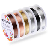 PAXCOO 6 Pack Jewelry Beading Wire for Jewelry Making Supplies and Craft (24 Gauge)