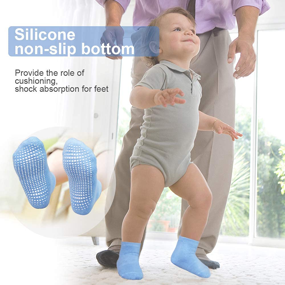 GRPSKCOS Baby Socks Non Slip 12 Pairs Toddler Anti Skid Socks for 0-7 Years Infants Little Kids Boys Girls (#1 Multicolor-12 Pairs, 6-12 Months)