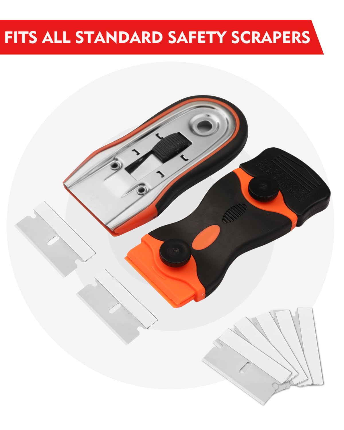 WORKPRO 100-Pack Single Razor Edge Blades, Industrial Scraper Razor Blades, High Carbon Steel One Edge Razor Blades