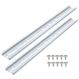 2 Piece VAMRONE Aluminum DIN Rails, 12 Inch Long, 35mm Wide, 7.5mm High, Top Hat Slotted DIN Rail with RoHS, Extra Premium Screws Included for Hardware Components Mounting