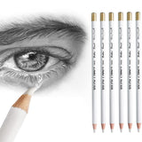 Eraser Pencils Set for Artists, Wooden Sketch Eraser Pen for Charcoal Drawings, Professional Highlight Painting Eraser for Sketching, Revise Erasing Details for Students Limner