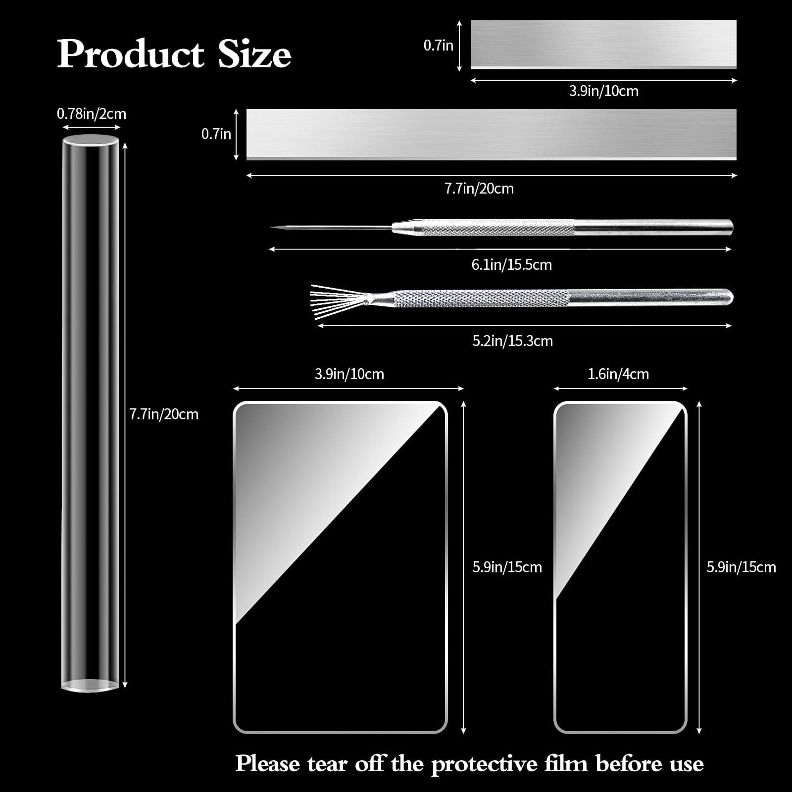 12 Pieces Polymer Clay Cutter Tools Acrylic Roller Pin for Sculpting Craft Shaping Knife Ceramic Cutters Slicer Kit Clear Rectangle Sheet Press Board Wire Texture Set Needle Detail Modelling Supplies