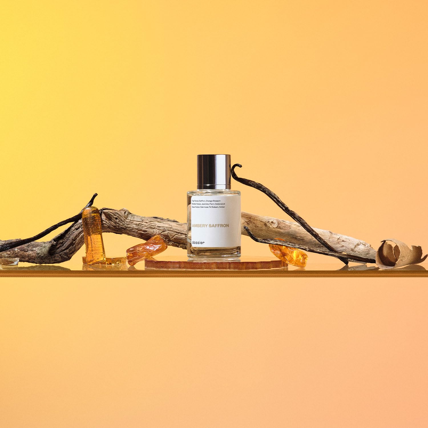 Dossier - Ambery Saffron 1.7 Fl Oz (50ml) - Eau de Parfum - Inspired by B.accarat R.ouge 540 - Vegan, Unisex Perfume Spray