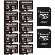 GIGASTONE 32GB 10-Pack Micro SD Card, Full HD Video, Surveillance Security Cam Action Camera Drone, 90MB/s Micro SDHC UHS-I U1 C10 Class 10
