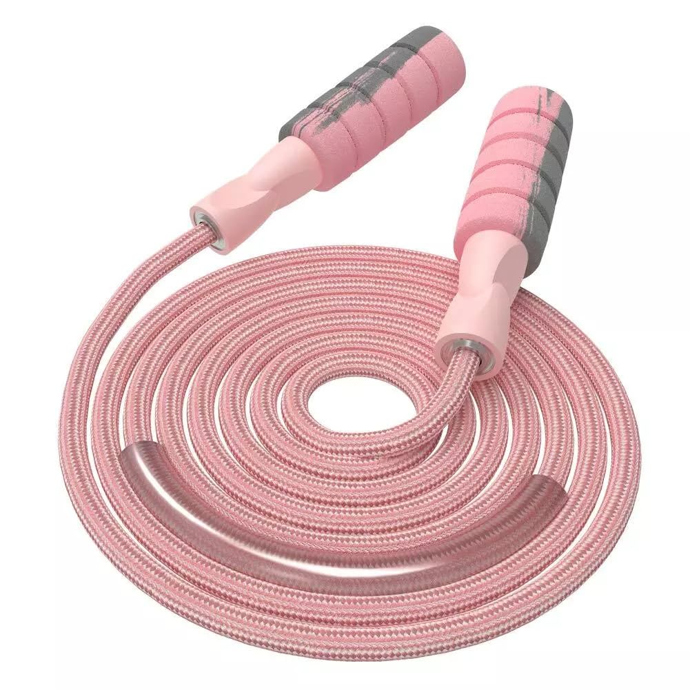 FITMYFAVO Jump Rope Cotton Adjustable Skipping Weighted jumprope for Women,Adult and Children Athletic Fitness Exercise Jumping Rope
