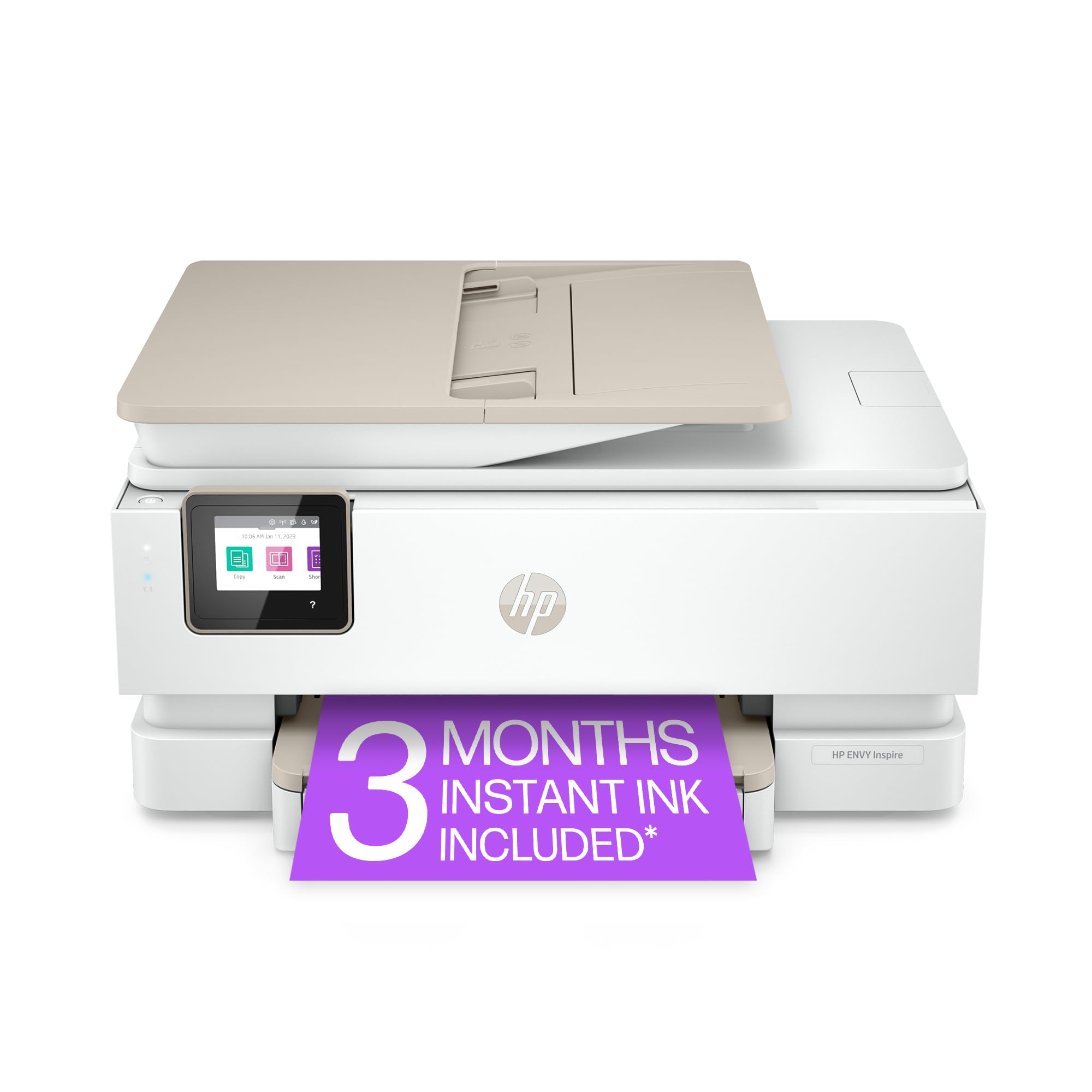 طابعة HP ENVY Inspire 7955e النافثة للحبر الملون اللاسلكية، طباعة ومسح ونسخ، إعداد سهل، طباعة من الجوال، الأفضل للمنزل، تتضمن تجربة Instant Ink مجانية لمدة 3 أشهر، أبيض