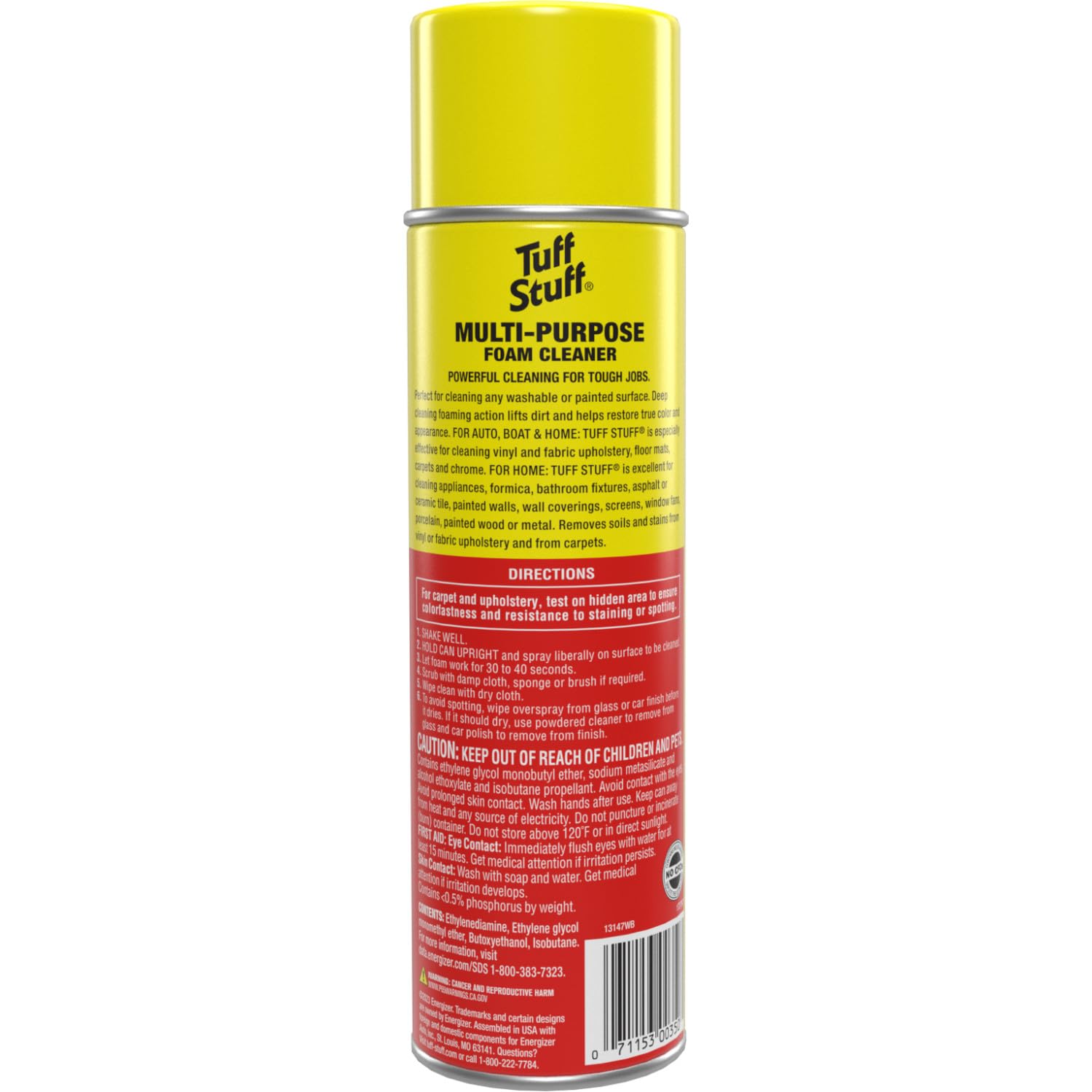 Tuff Stuff Multi-Purpose Foam Cleaner, Use on Car Interior, Furniture, Carpet, 22 Oz Each