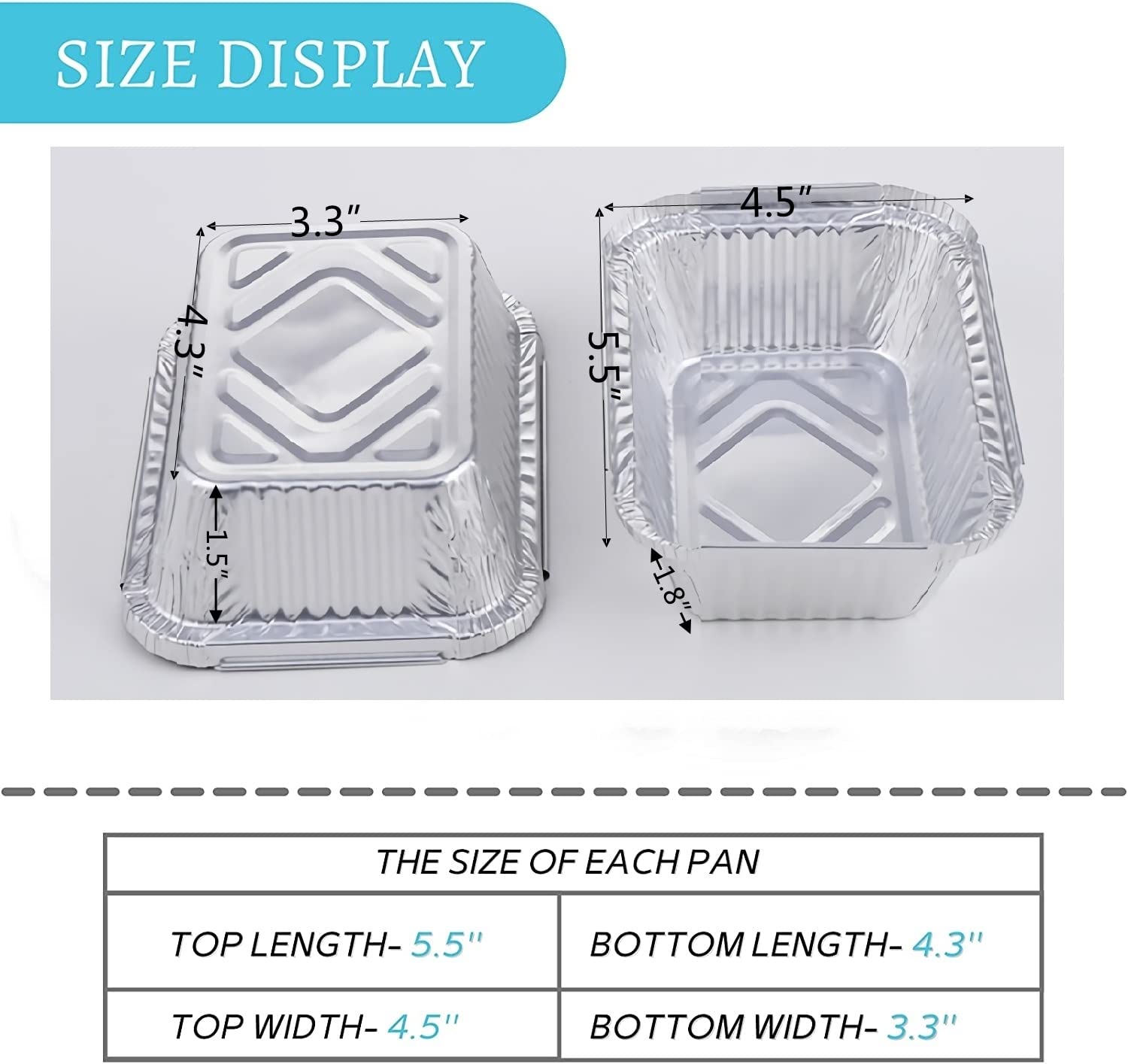 1 Lb Small Aluminum Pans with Lids(40 Pack - 5"×4") Tin Foil Pans Disposable Cookware- Cardboard Lids, for Cooking Baking Party Meal,Takeout Trays - To Go Disposable Food Container