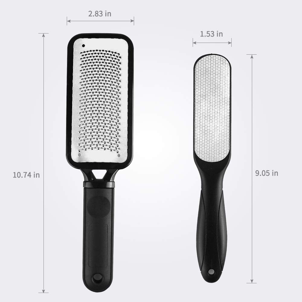 Fu Store 2 Pack Foot Files Callus Remover Stainless Steel Foot Rasp and Dual Sided Feet File Professional Scrubber Pedicure Tools Premium for Feet Care Remove Hard Skin