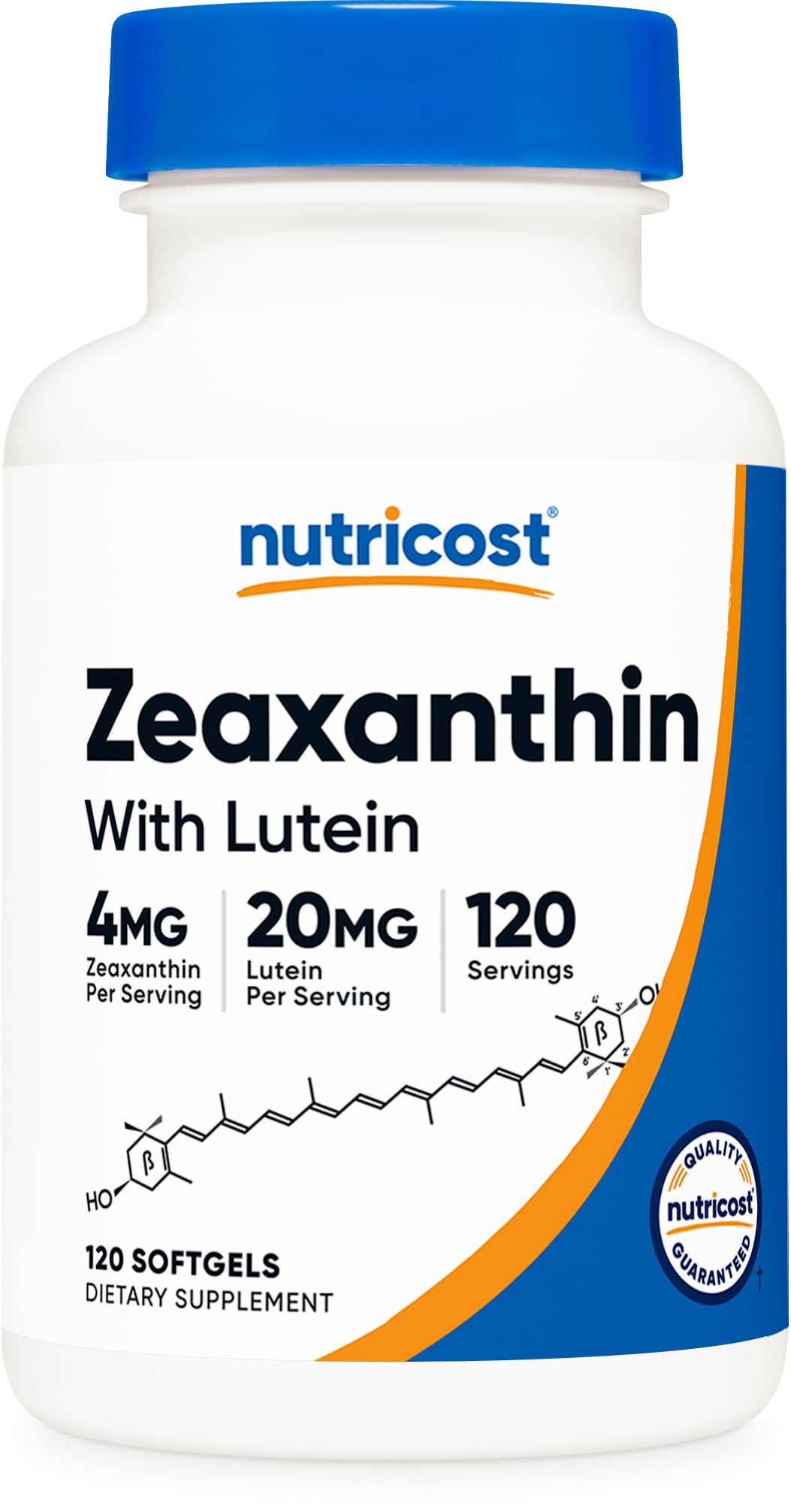 Nutricost Zeaxanthin with Lutein 20mg, 120 كبسولة هلامية - قوي، غير معدل وراثيًا، خالٍ من الجلوتين