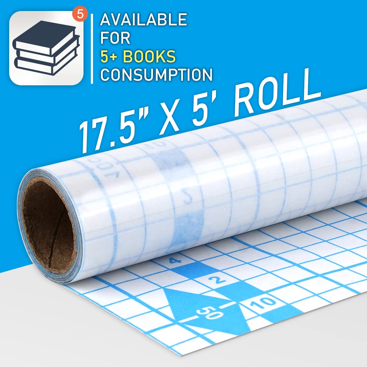 Chell Clear Contact Paper Roll for Books, 17.5 in x 5 ft Clear Self Adhesive Book Cover Paper Protector