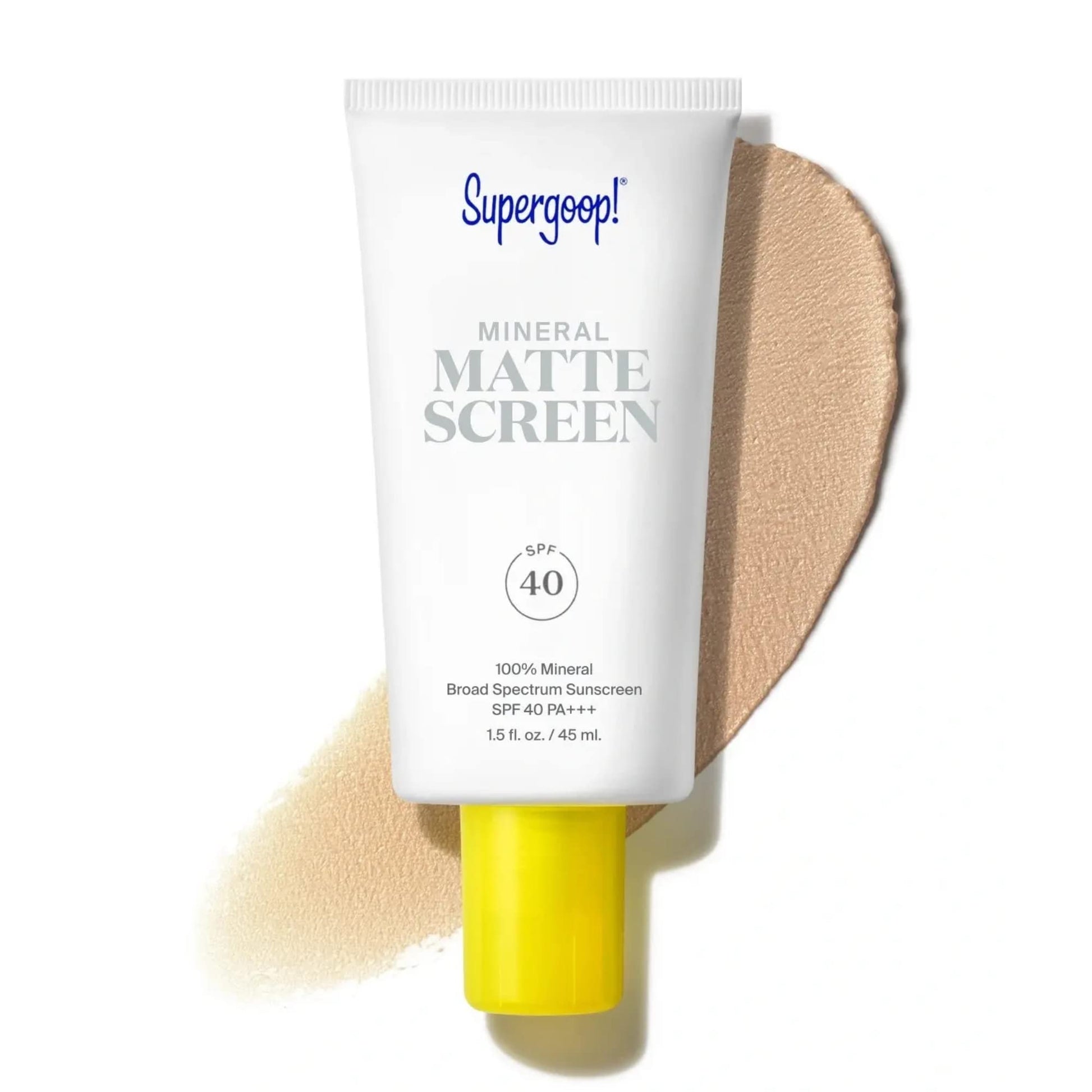 Supergoop! Mineral Mattescreen (SPF 40) - 45 mL - 100% Mineral, Oil-Free Broad Spectrum Sunscreen - Smooths SkinÃ¢ÂÂs Appearance, Minimizes Pores & Controls Shine - Water & Sweat Resistant
