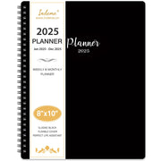 2025 Planner - Planner 2025 Weekly and Monthly, Jan. 2025 - Dec. 2025, 8" x 10", Planner with Tabs, Thick Paper, Spiral Binding, Classic Black