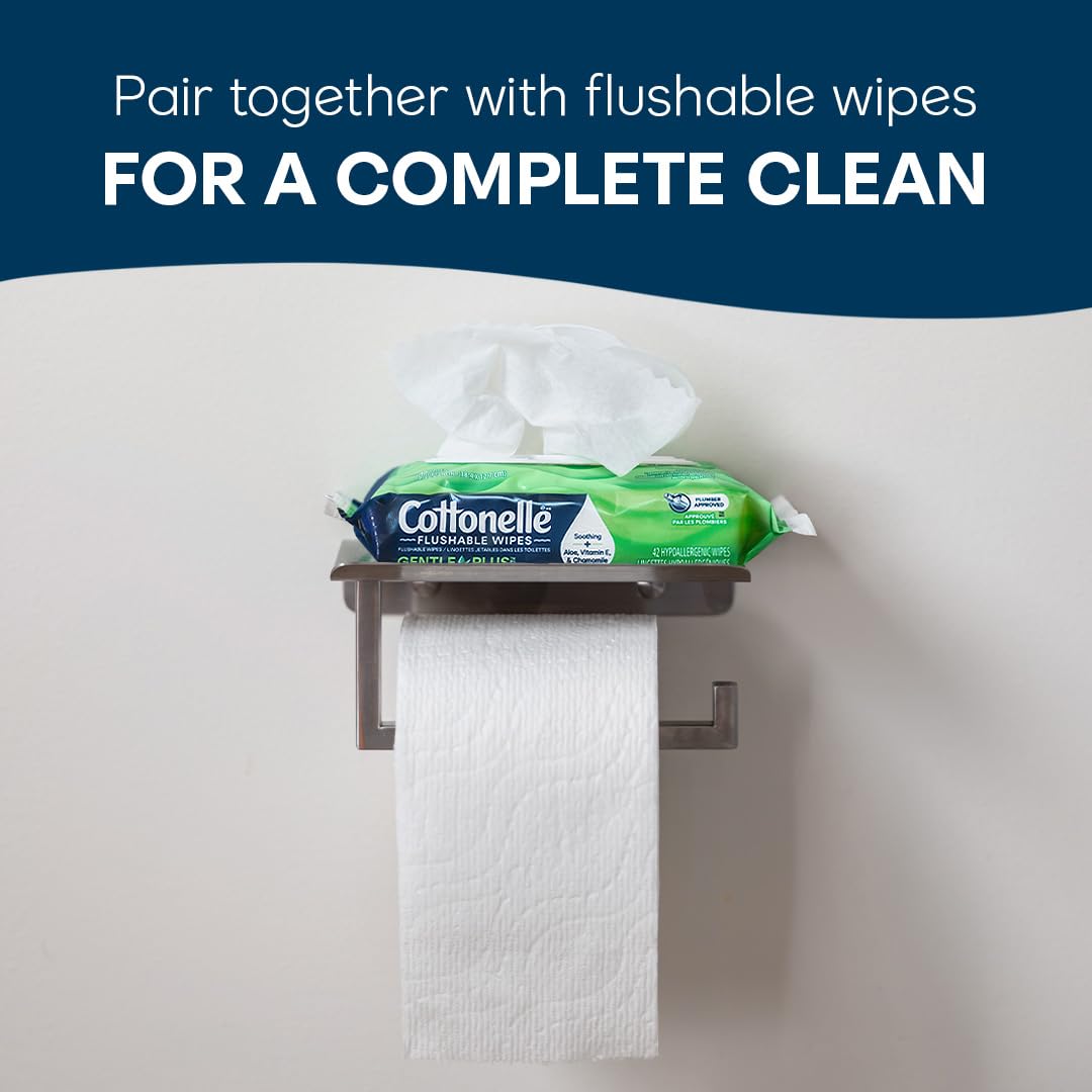Cottonelle Ultra Comfort Toilet Paper with Cushiony CleaningRipples Texture, Strong Bath Tissue, 24 Family Mega Rolls = 108 Regular Rolls (4 Packs of 6)