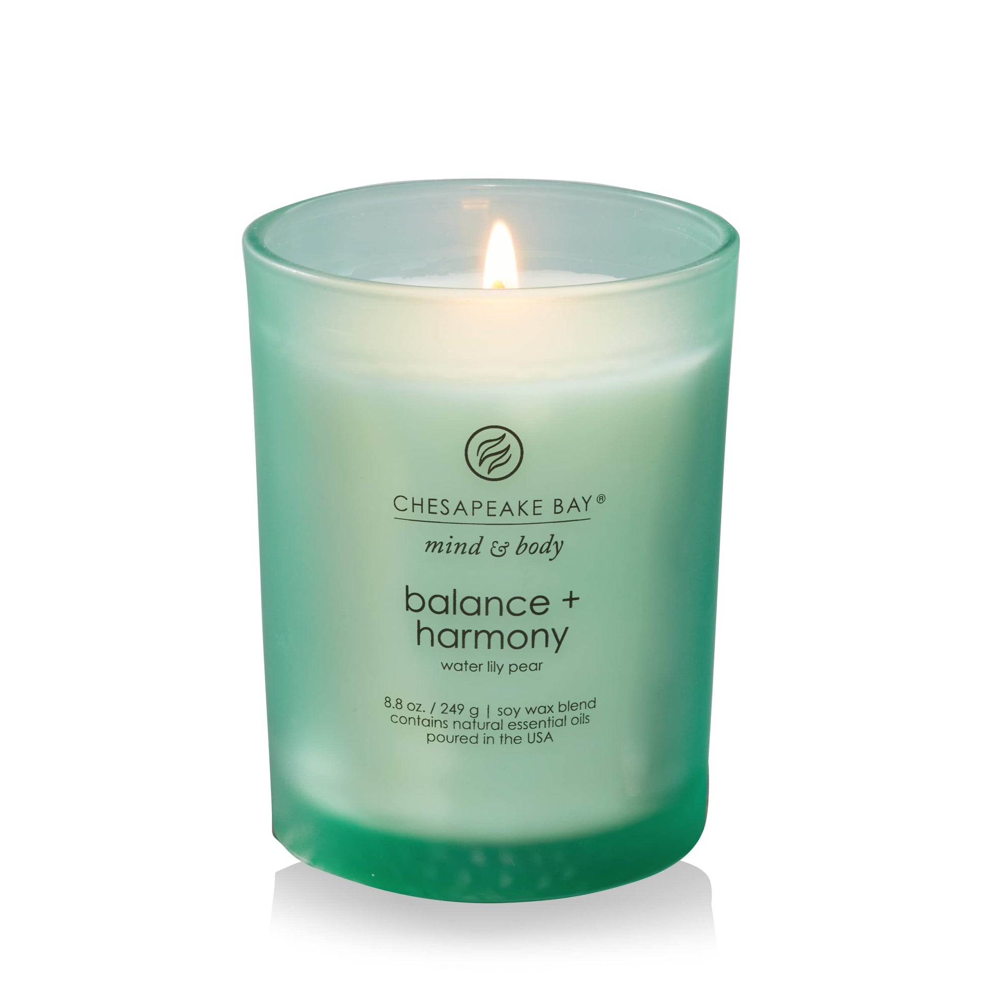 Chesapeake Bay Balance + Harmony Scented Candle Water Lily Pear Fragrance 50 Hours Burn Time Warm & Decorative Soy Wax Blend