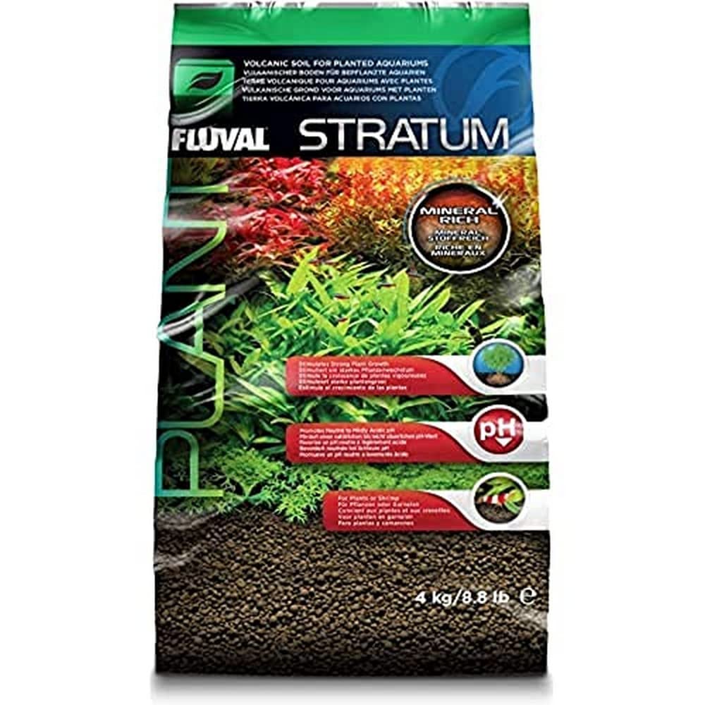 Fluval 12694 Plant and Shrimp Stratum for Freshwater Fish Tanks, 8.8 lbs. - Aquarium Substrate for Strong Plant Growth, Supports Neutral to Slightly Acidic pH
