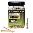 LIONMAX Deck Screws 3 Inch, Wood Screws #10 x 3, 100 PCS, Rust Resistant, Exterior Epoxy Coated, Outdoor Decking Screws, Torx/Star Drive Head Deck Screw, T25 Star Bit Included, Tan