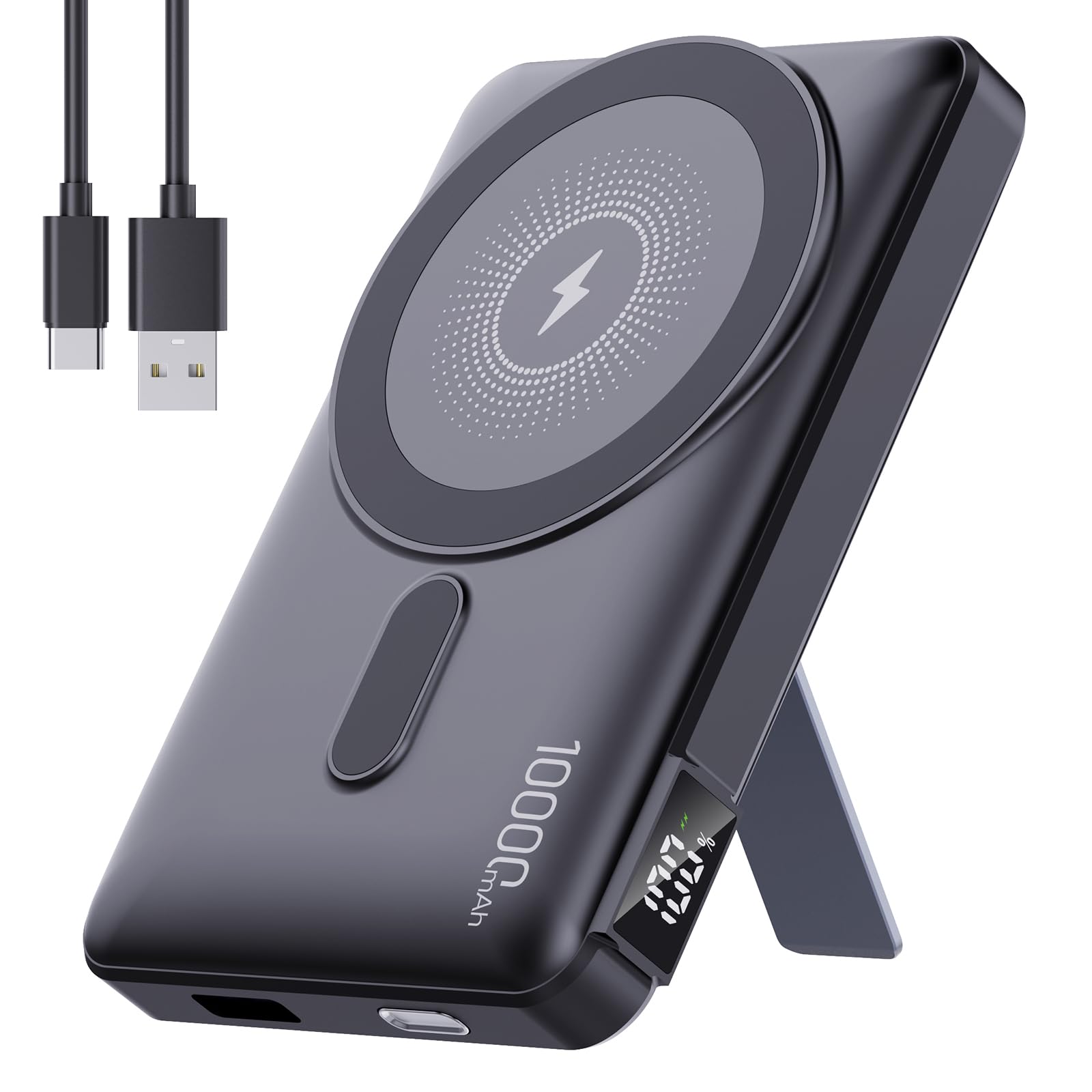 2024 Latest Magnetic Wireless Portable Charger Power Bank - 10000mAh Mag-Safe 22.5W PD Fast Max Charging with Built-in LED Display, Magnetic Battery Pack for iPhone 16/15/14/13/12/Pro/Mini/Pro Max
