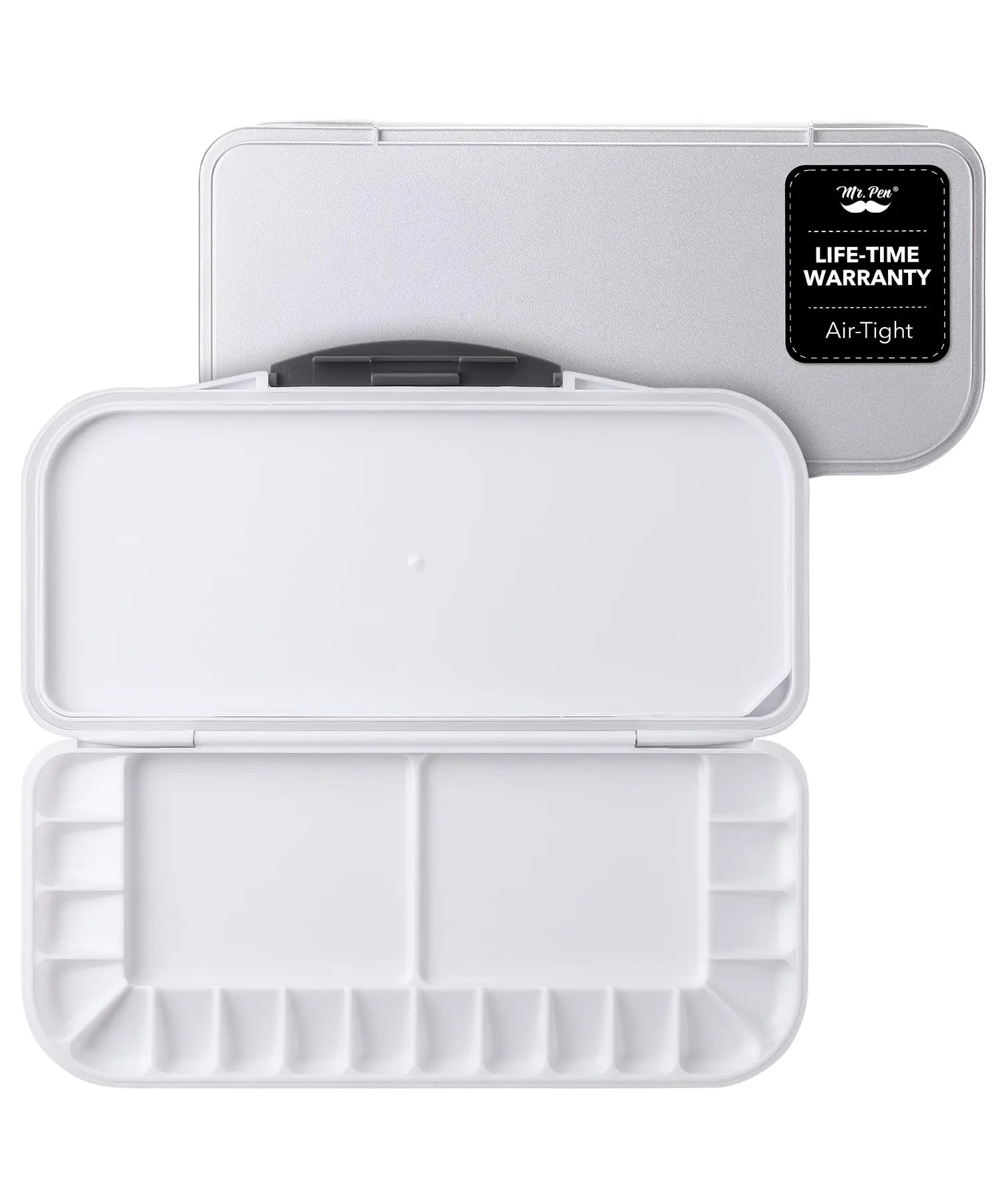Mr. Pen Airtight 18-Well Watercolor Palette with 2 Mixing Areas and Lid - Folding Paint Tray