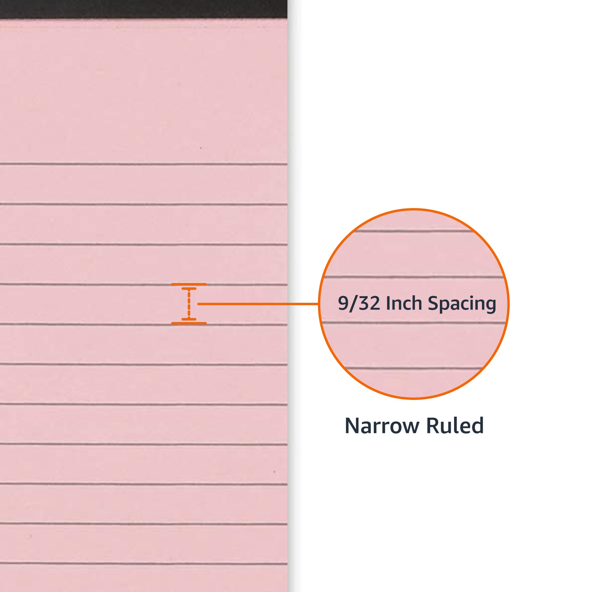 Amazon Basics Narrow Ruled Lined Writing Note Pad, 5 inch x 8 inch, Canary, 600 Count (12 Packs of 50)