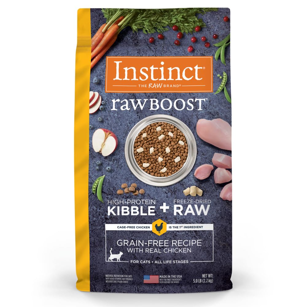 Instinct Raw Boost Grain Free Recipe with Real Chicken Natural Dry Cat Food, 10 lb. Bag
