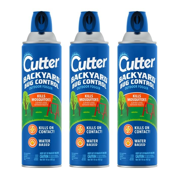 Cutter Backyard Bug Control Outdoor Fogger, Kills Mosquitoes, Fleas & Listed Ants, 16 Ounce, 3-Pack