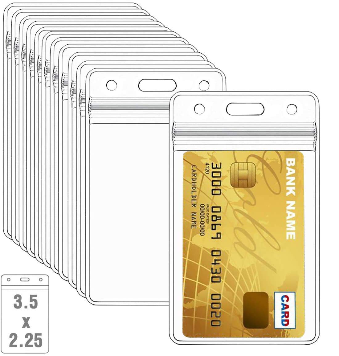 100 Pcs Clear Plastic Vertical Name Badge ID Card Holders