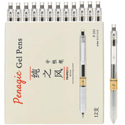12 Pcs, Gel Pens 0.5mm, Retractable Pens, Black Pens 0.5 Fine Point, Style of Japanese Gel Pen, Retractable Gel Pens for Asian Korean Japan Office School Supplies