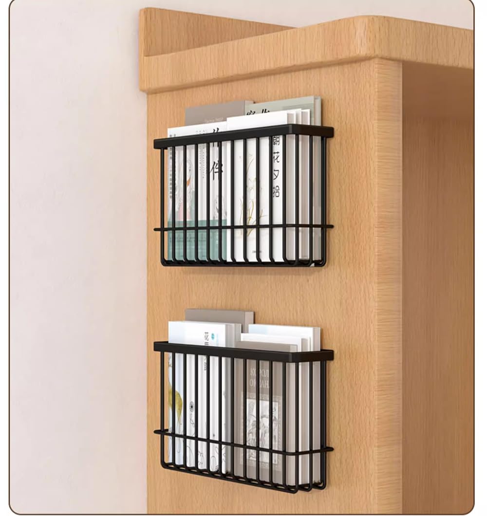 EigPluy 2 Piece Kitchen Cabinet Door Storage Box,Self Adhesive Wall Mounted Storage Boxes,Wardrobe/Bathroom/Refrigerator Small Items Organizer Storage Box (Black)