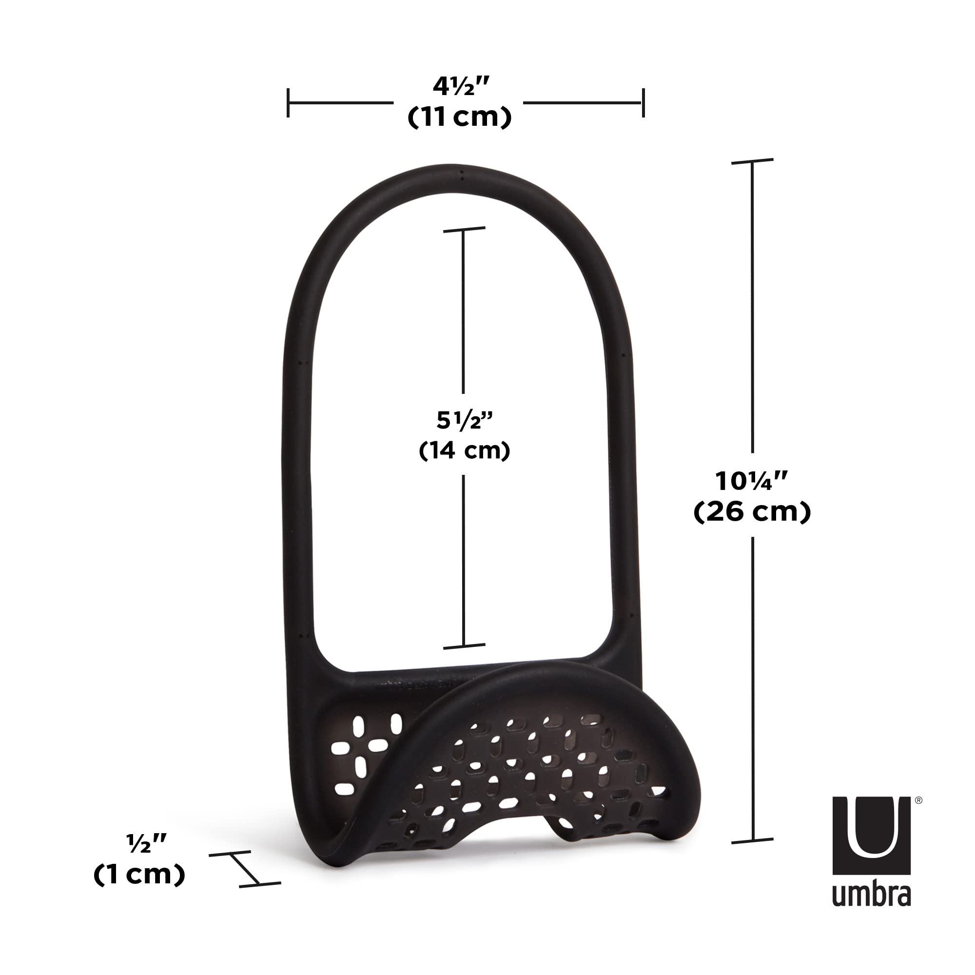 Umbra Sling Kitchen Sink Accessory, Single-Sided Sponge Holder, Black