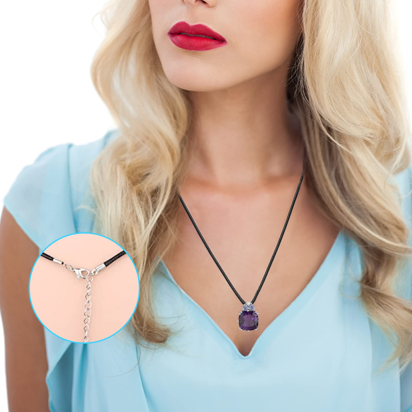 100Pcs Premium Leather Necklace Chains Bracelet Cord with Clasps for Pendants, Bulk Waxed Rope Necklace String, Black , 18" for Jewelry Making Supplies, 1.5mm DHOOZ